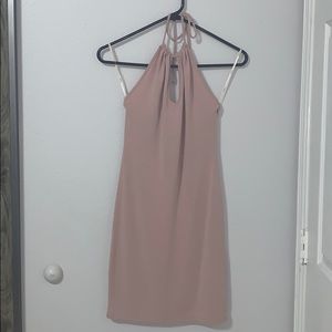 Light pink halter dress.  ✨